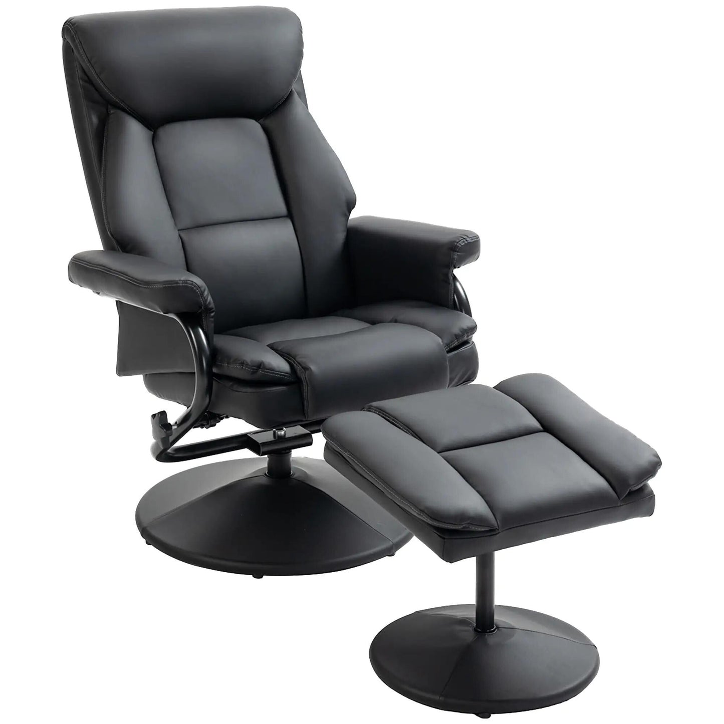 Fauteuil inclinable avec ottoman pivotant, similicuir