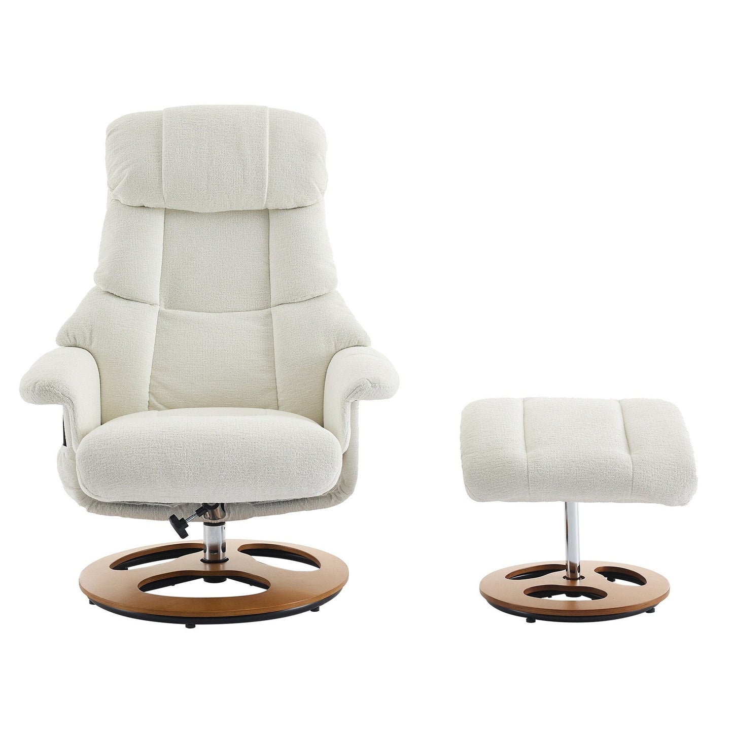 Fauteuil inclinable avec repose-pieds, fauteuil de salon pivotant à 360° moderne avec repose-pieds, tissu chenille, massage par vibrations à 5 points