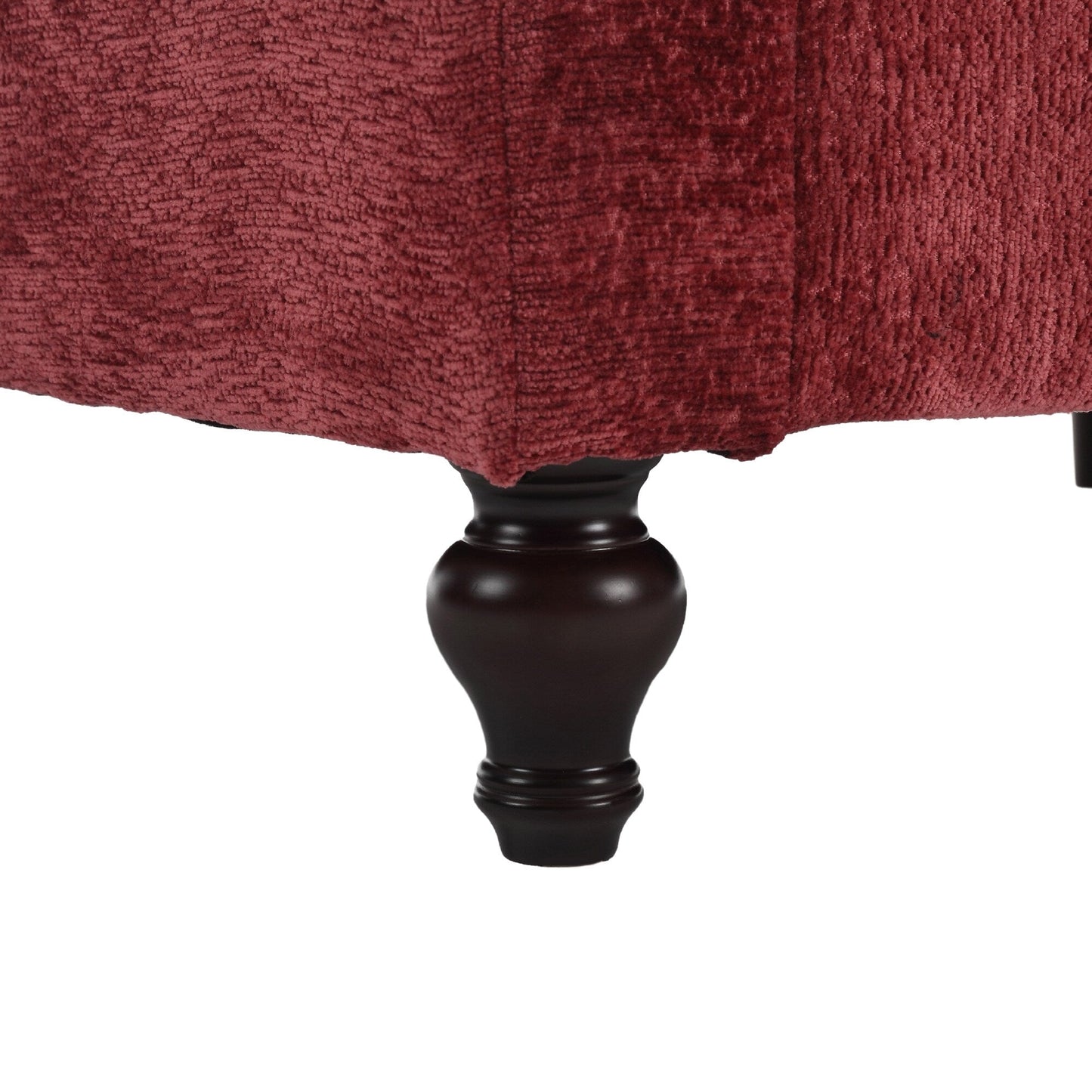 Canapé 2 places rouge en chenille de 68,9 po avec coussins amovibles