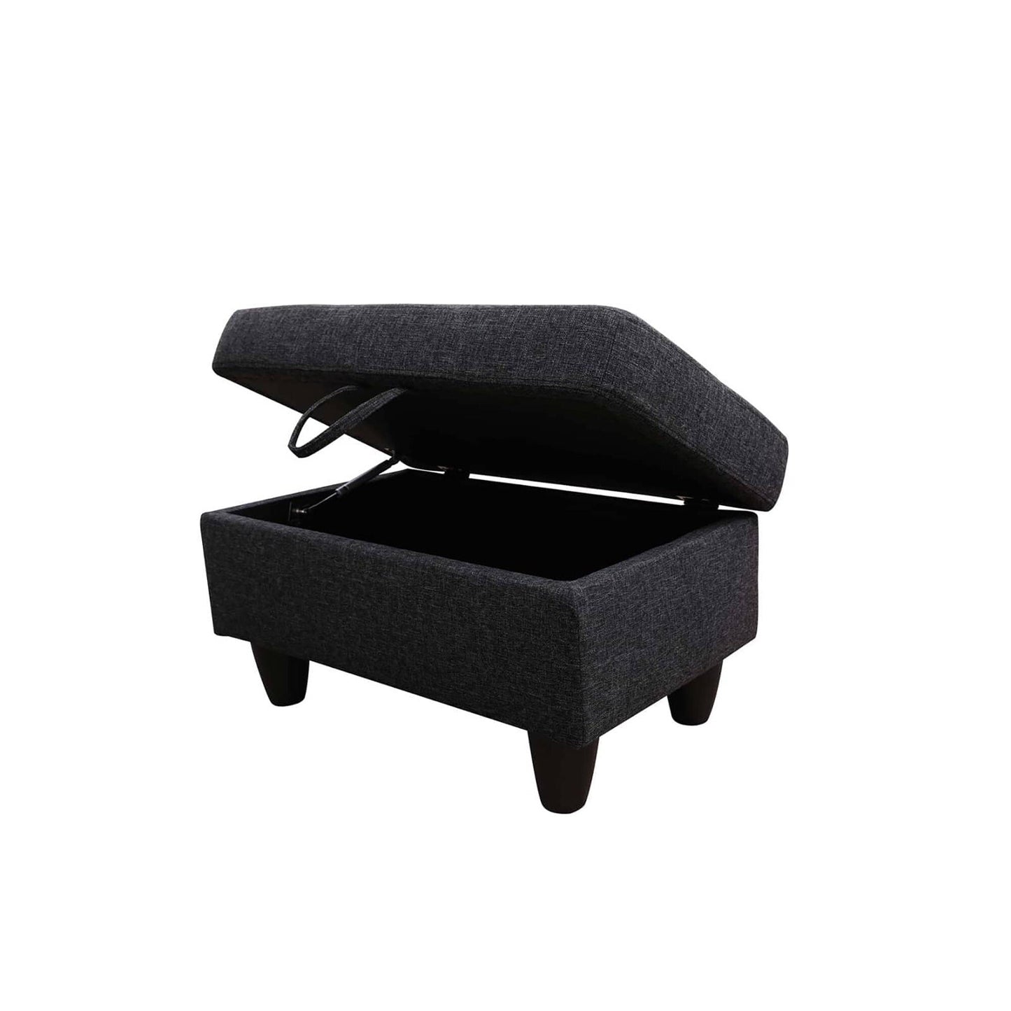 Pouf de rangement de salon en flanelle rouge et PVC