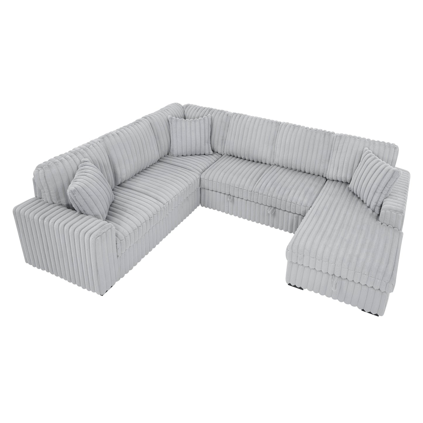 Canapé-lit gigogne Roomfitters de 307 cm, en tissu moelleux, confortable et rembourré, canapé-lit sectionnel surdimensionné en forme de U