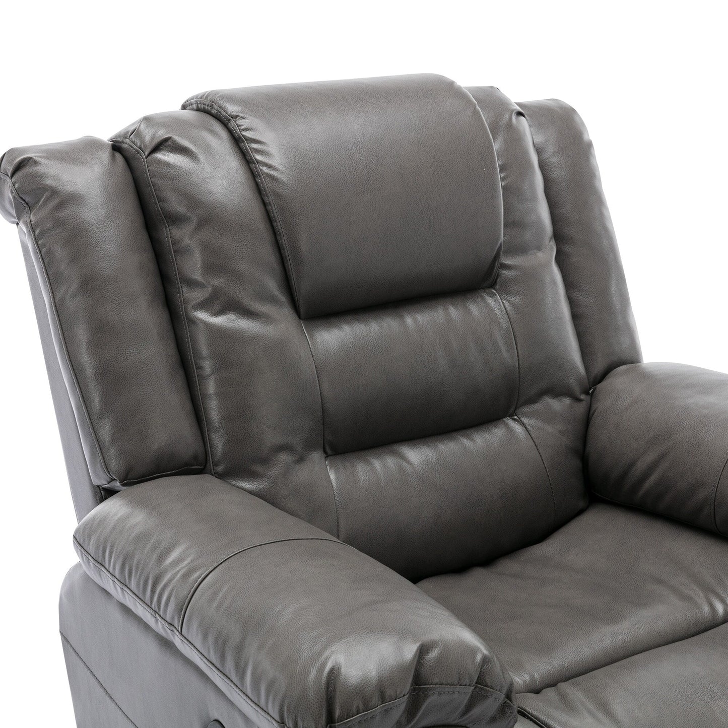 Fauteuil inclinable manuel 2 places pour home cinéma Roomfitters, avec coffre de rangement et porte-gobelets, gris