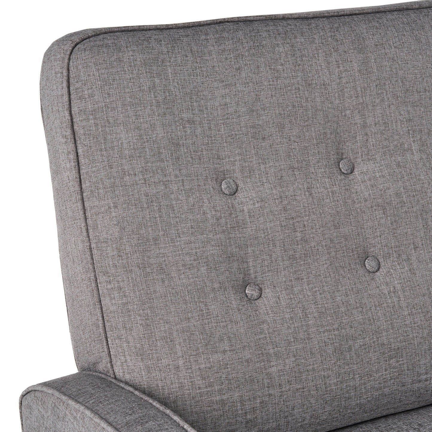 Causeuse capitonnée et rembourrée Roomfitters avec coussins confortables pour salon ou chambre, gris