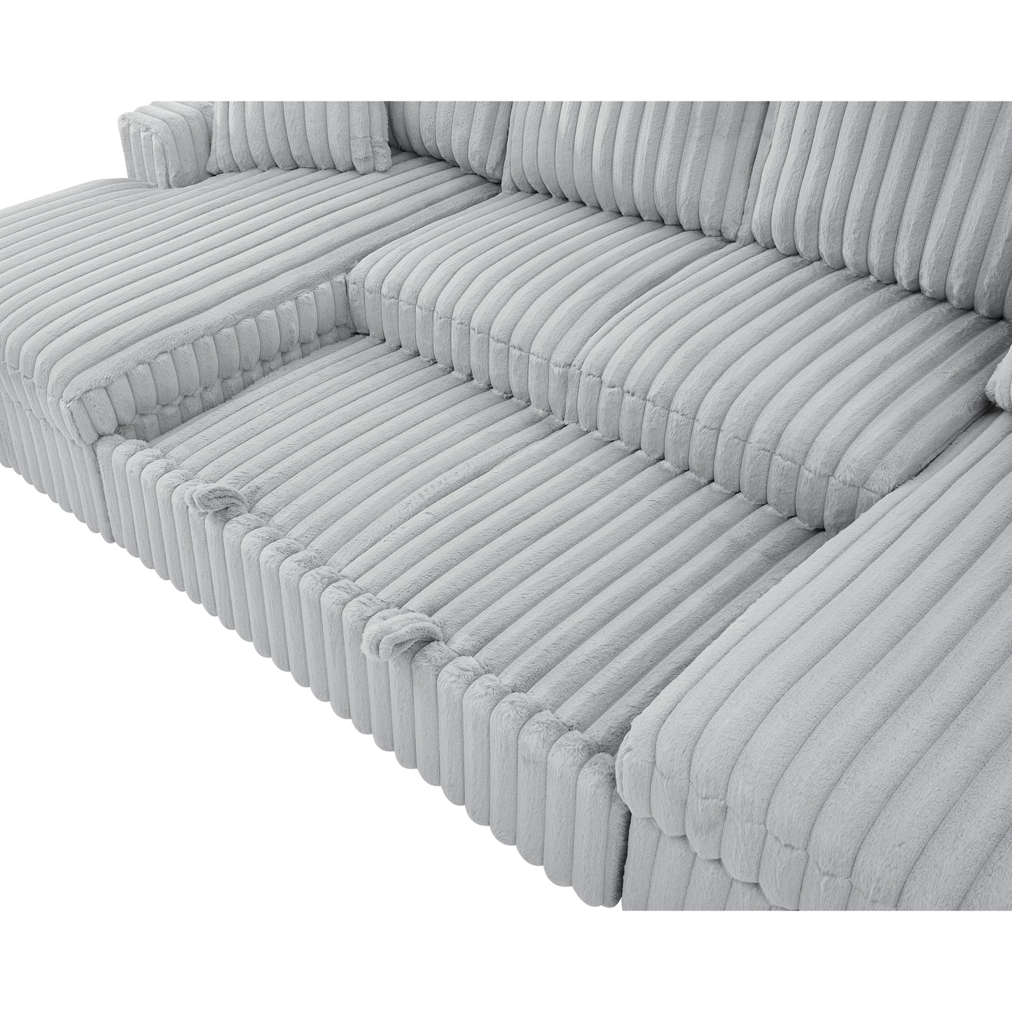 Canapé-lit en U Roomfitters, 122 pouces surdimensionné - Lit gigogne 2 en 1, canapé-lit sectionnel avec double méridienne de rangement