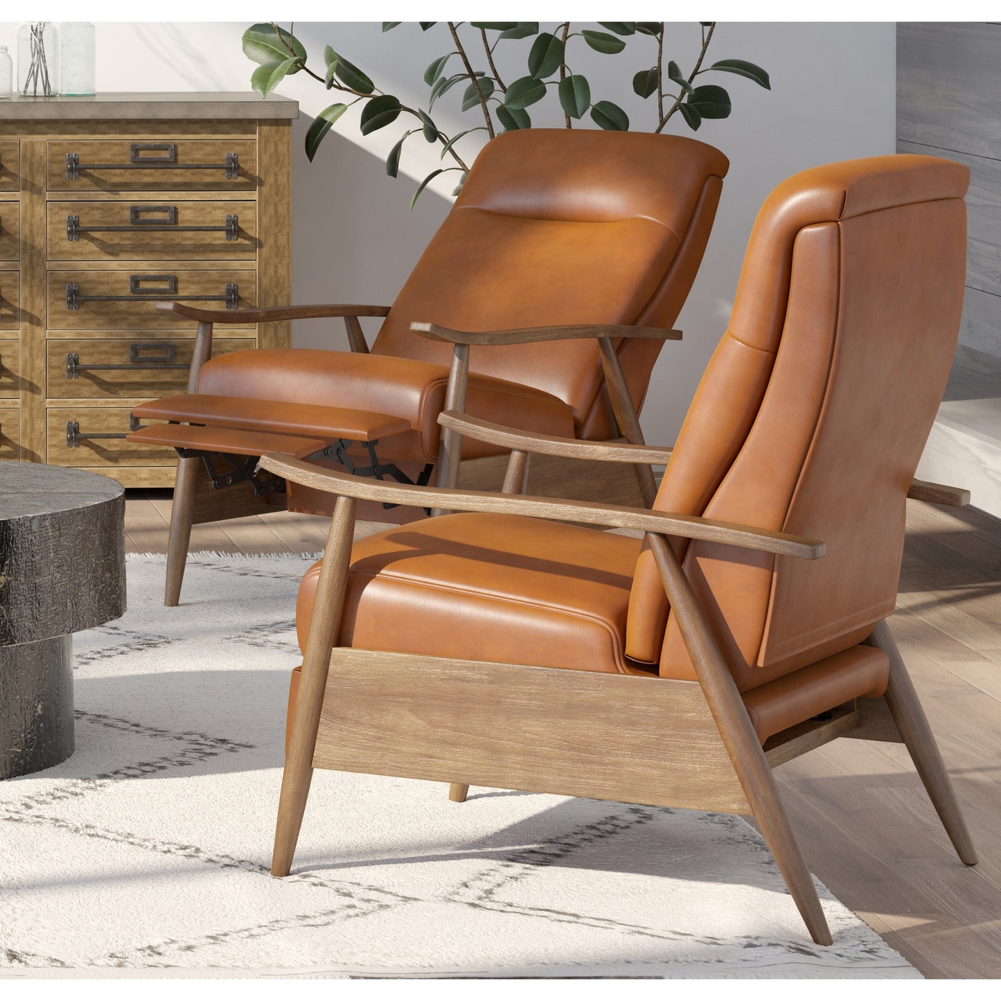 Fauteuil inclinable rembourré en bois Sienna par Greyson Living