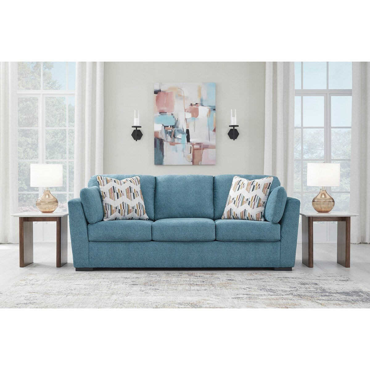 Canapé-lit Queen Keerwick bleu sarcelle Signature Design by Ashley - 94 L x 41 P x 39 H