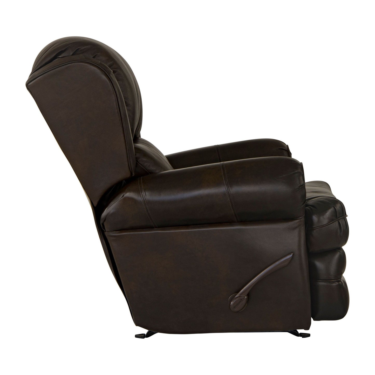 Fauteuil inclinable à bascule en cuir italien Skelt, chocolat