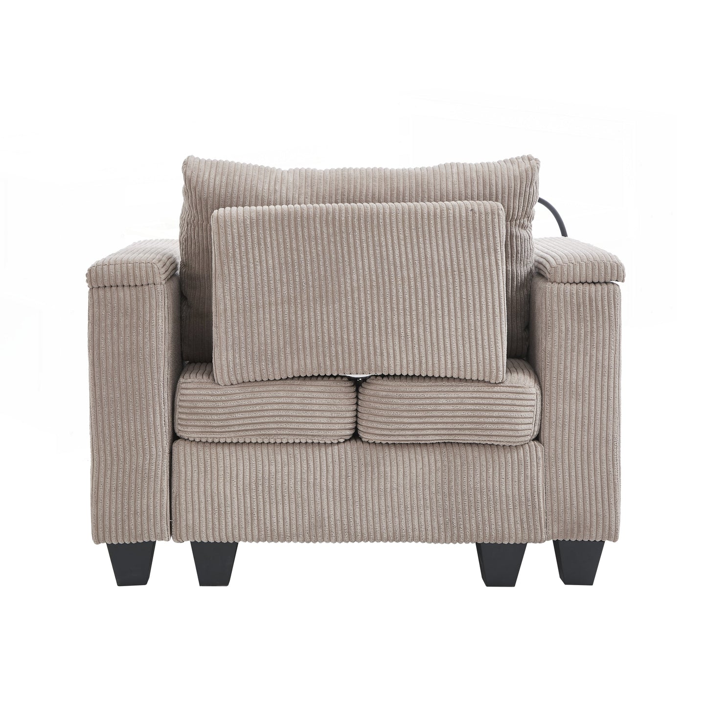 Canapé-lit en velours côtelé avec ports USB