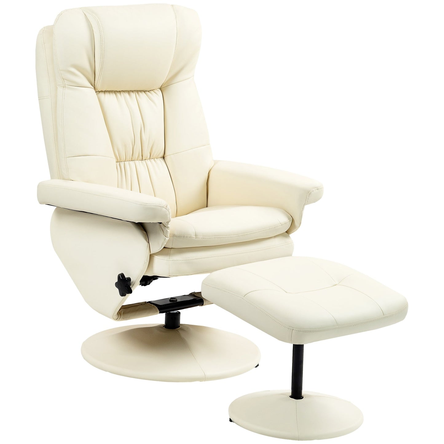 Fauteuil inclinable pivotant avec pouf