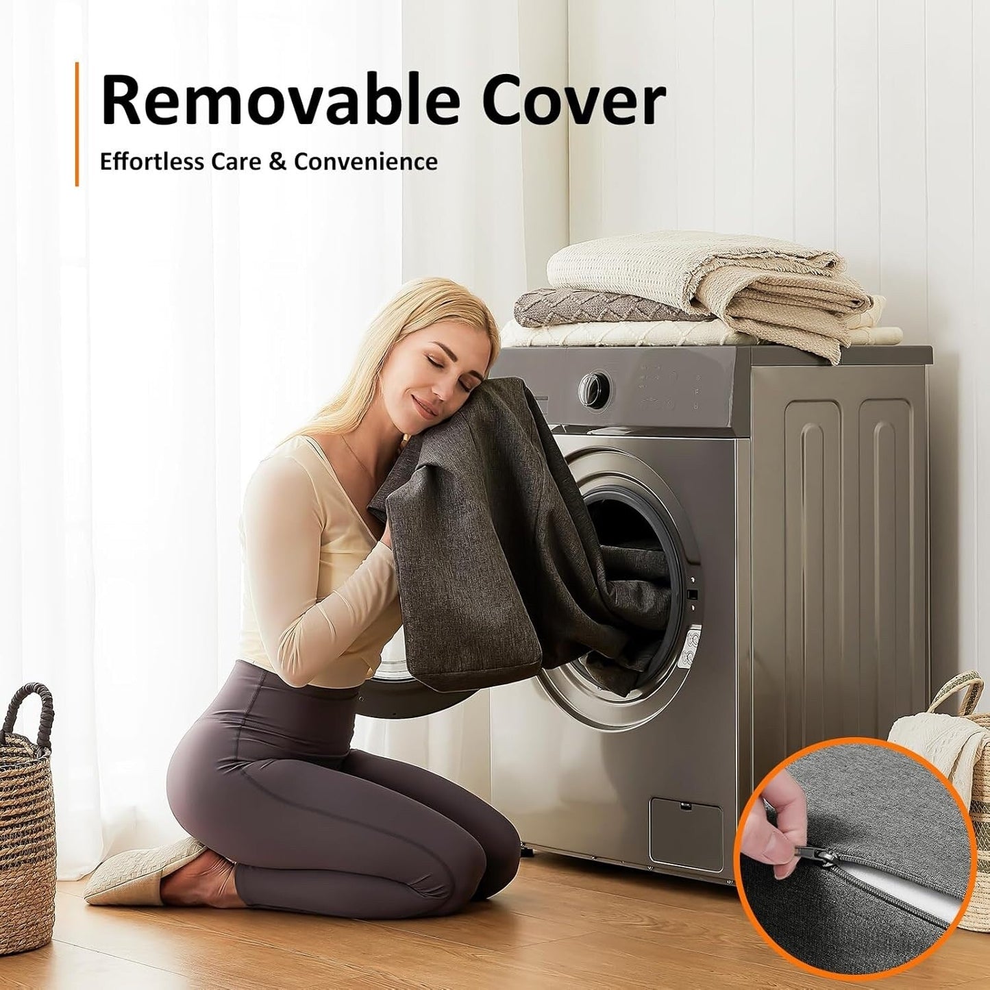 Canapé-lit pliant 4 en 1 pour deux personnes - Fauteuil convertible avec mousse à mémoire de forme et housse lavable pour petits espaces