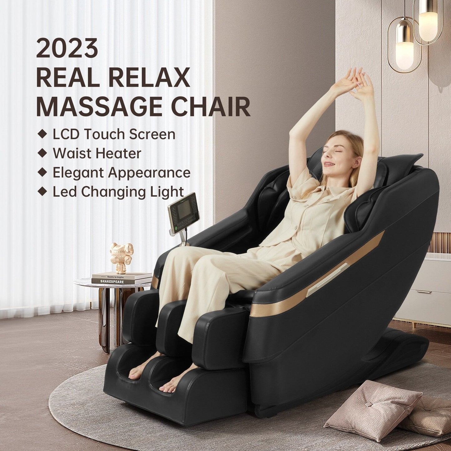 Fauteuil de massage chauffant pour tout le corps Ukuowu Favor-BS02 avec mode zéro gravité et lecteur de musique Bluetooth