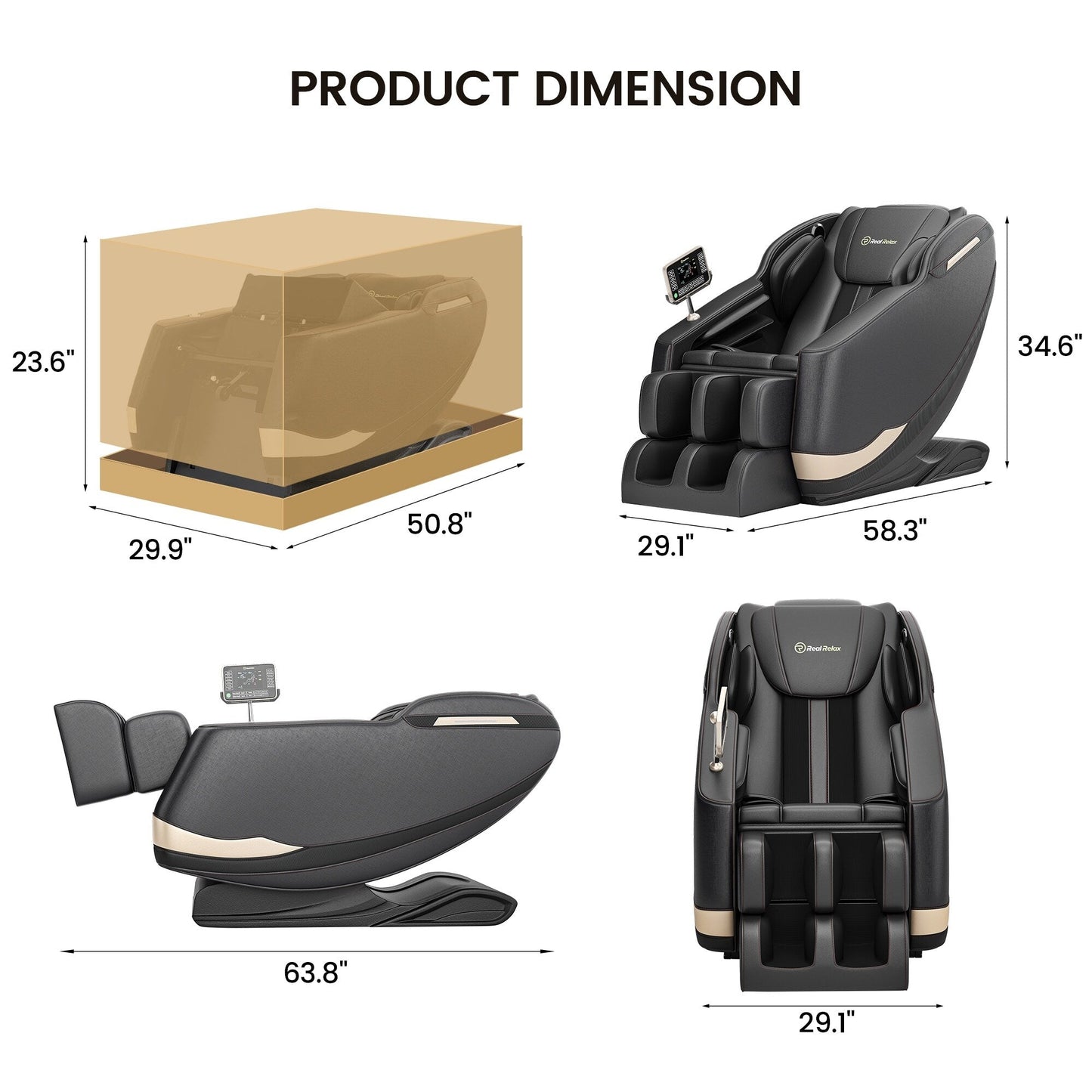 Fauteuil de massage chauffant pour tout le corps Ukuowu Favor-BS05 avec mode zéro gravité et lecteur de musique Bluetooth