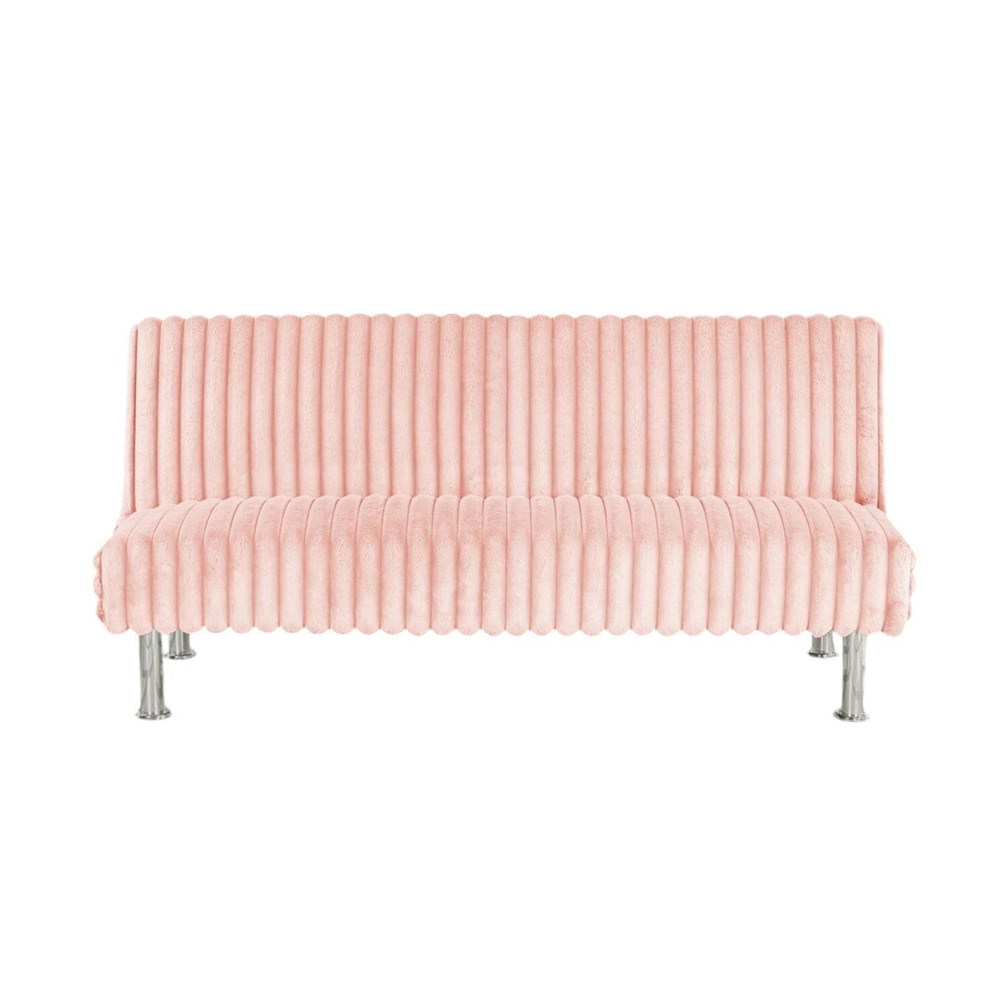 Canapé-lit futon rembourré avec pieds en métal