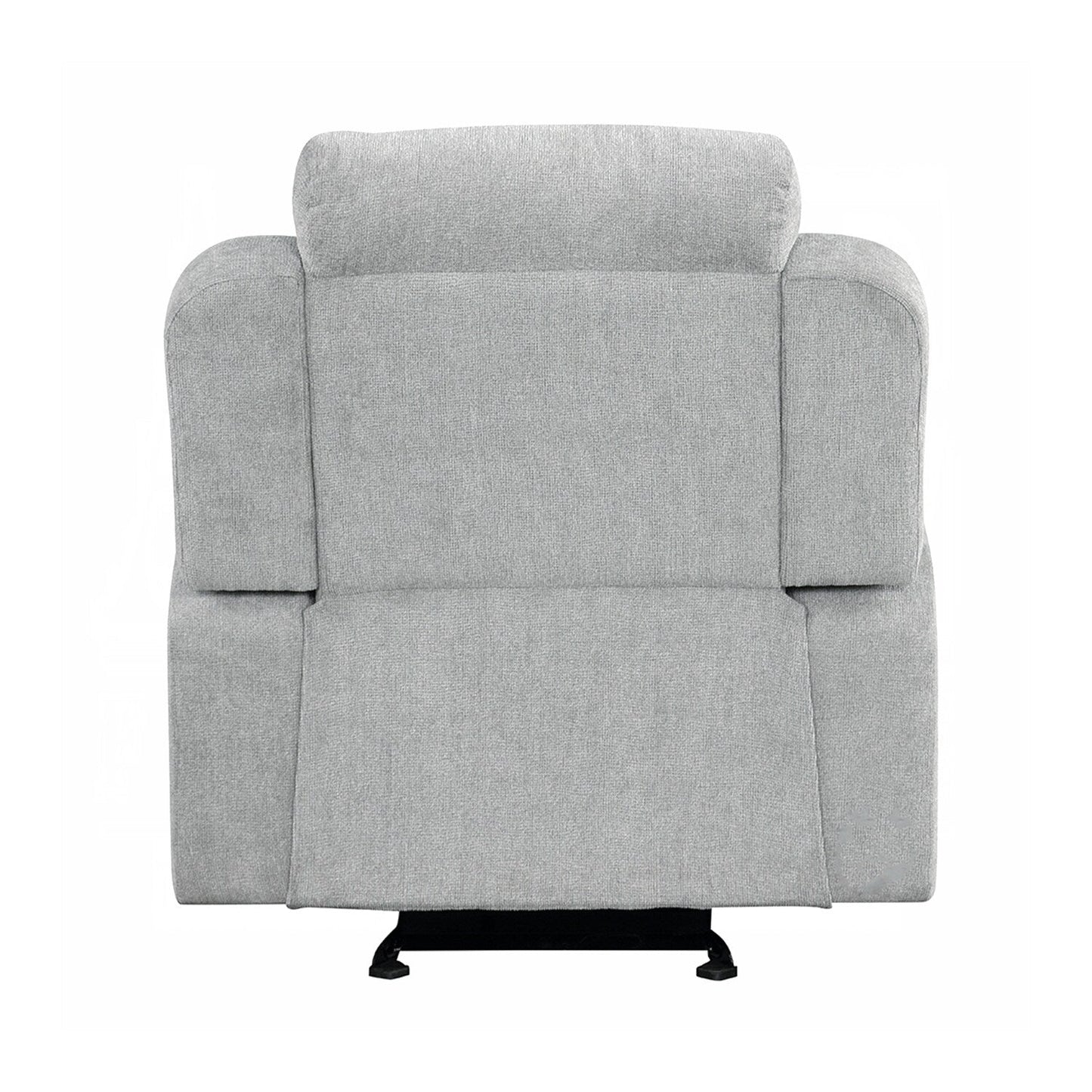 Fauteuil inclinable manuel rembourré avec 2 porte-gobelets, gris clair