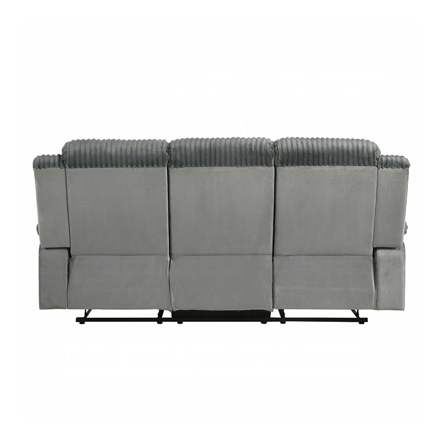 Canapé rembourré à commande manuelle avec accoudoirs coussinés, gris