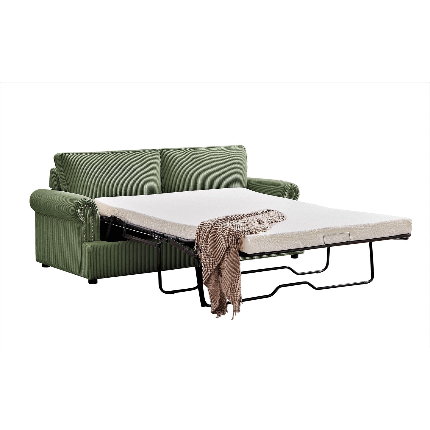 Canapé-lit à accoudoirs ronds Viviana en polyester de 76 pouces