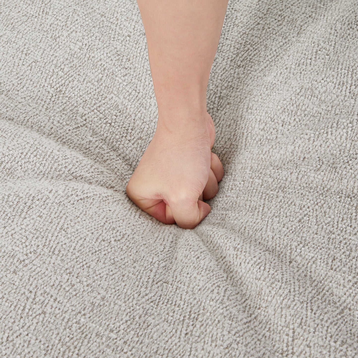 Canapé 1 place moderne blanc rembourré de 37 pouces avec éponges hautement élastiques et garniture cloutée