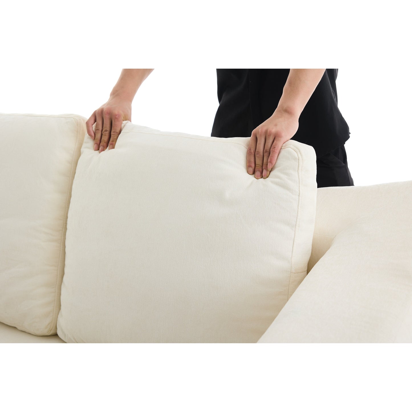 Canapé-lit pliant en chenille blanche