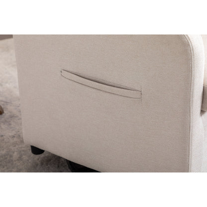 022-Fauteuil à bascule pivotant en tissu de lin Gilder Chair avec poche