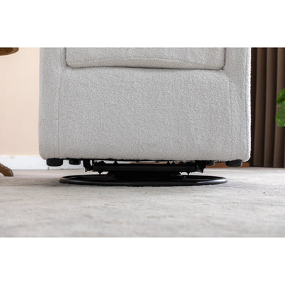 022-Fauteuil à bascule pivotant en tissu de lin Gilder Chair avec poche