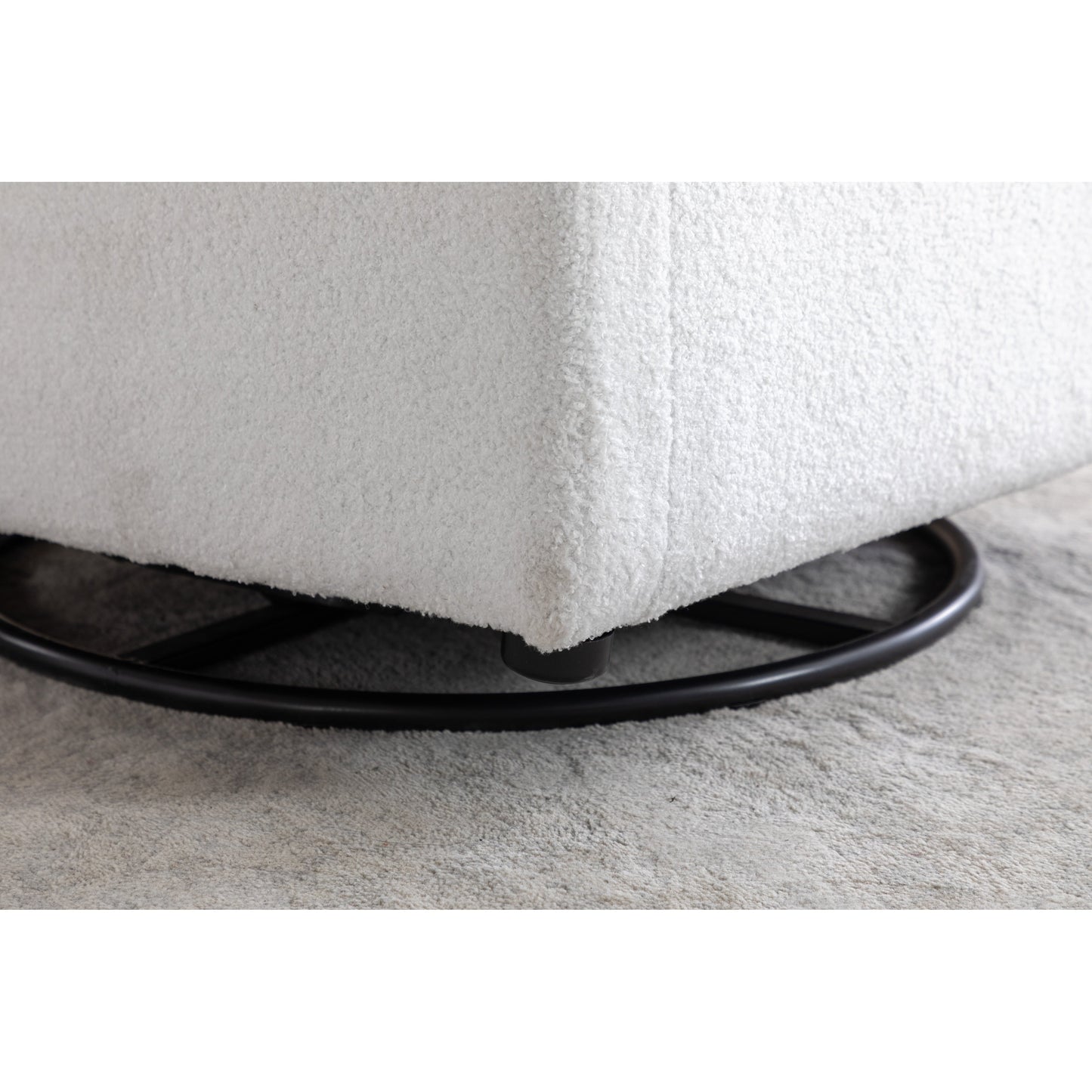 022-Fauteuil à bascule pivotant en tissu de lin Gilder Chair avec poche