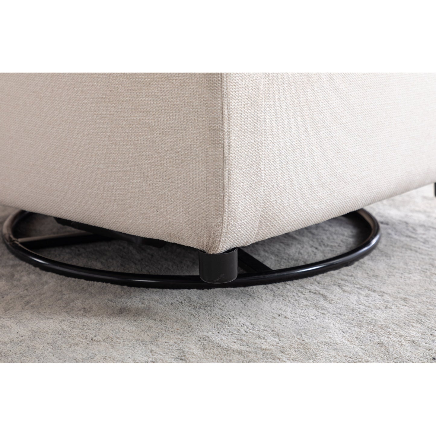 022-Fauteuil à bascule pivotant en tissu de lin Gilder Chair avec poche