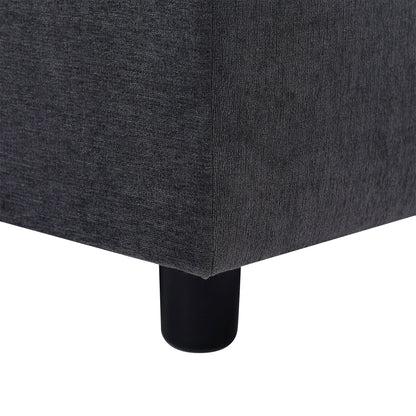 Canapé sectionnel en polyester en forme de L de 102,4 po avec pouf réversible, coussins moelleux et base en plastique robuste