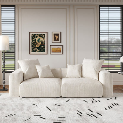 Canapé causeuse modulaire en velours côtelé de 102 po, grand format, style nuage