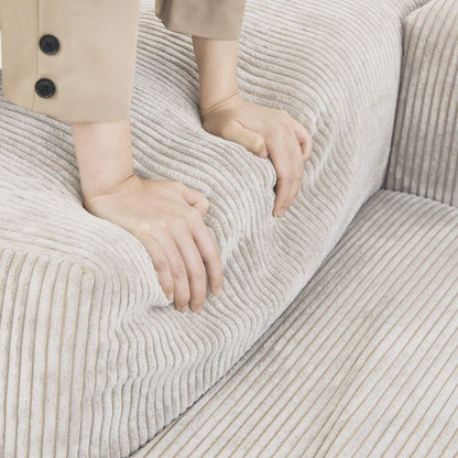 Canapé causeuse modulaire en velours côtelé de 102 po, grand format, style nuage