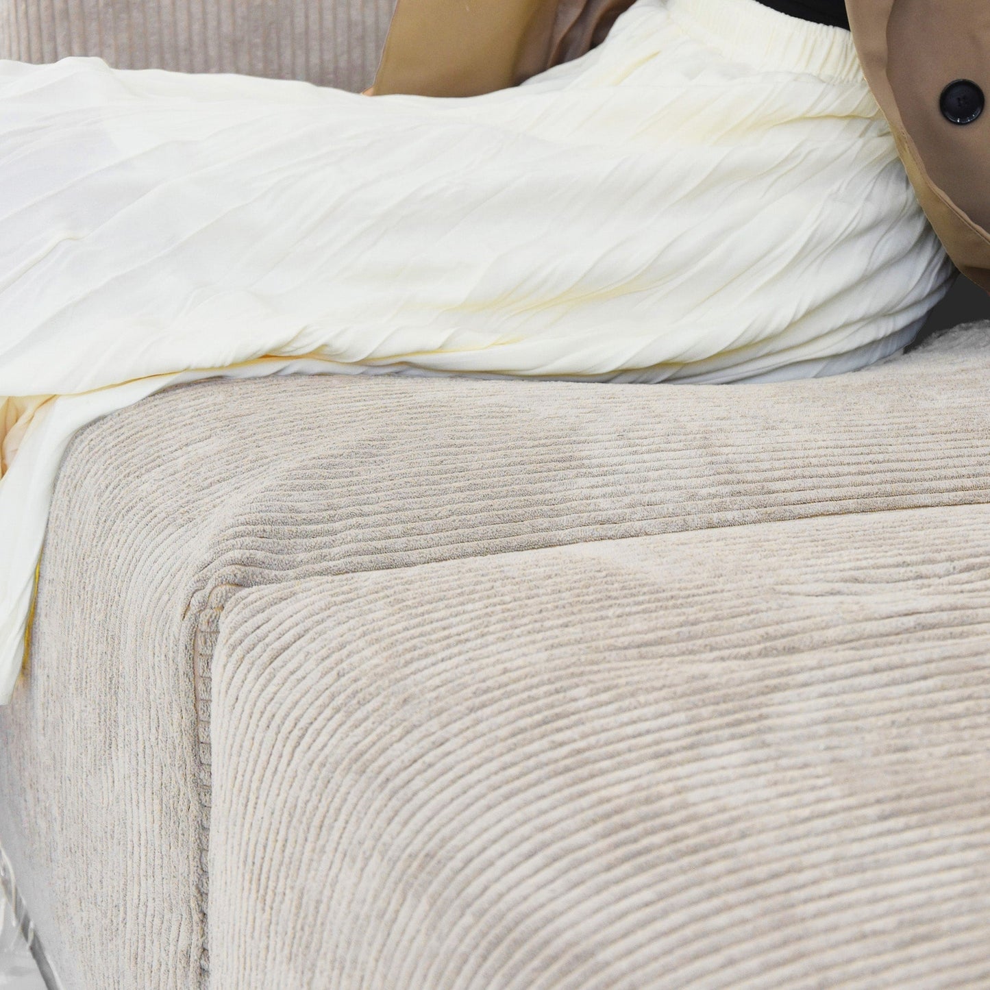 Canapé causeuse modulaire en velours côtelé de 102 po, grand format, style nuage