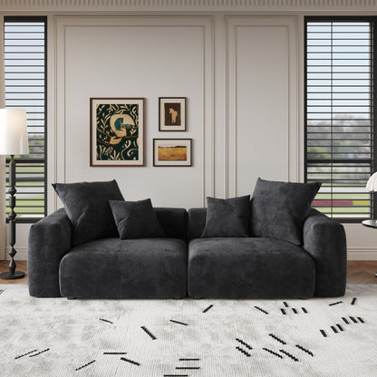 Canapé causeuse modulaire en velours côtelé de 102 po, grand format, style nuage