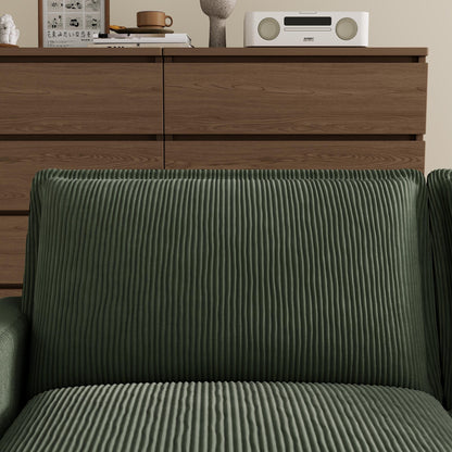 Canapé 4 places classique moderne en velours côtelé 103 - Assise profonde, avec 4 coussins pour le salon