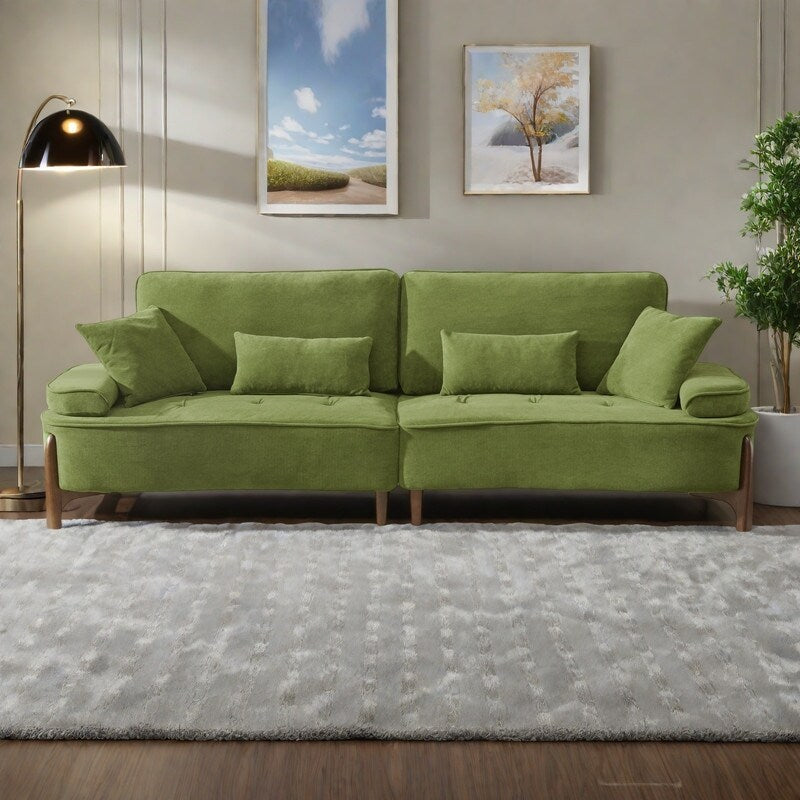 Canapé 3 places en mousse 103 avec 4 oreillers et cadre en bois massif - Capacité de 600 lb - Sectionnel respirant