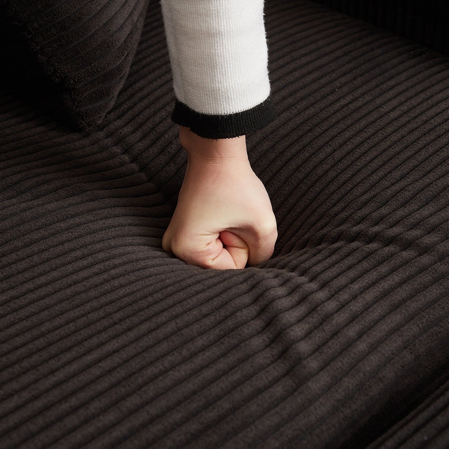 Canapé en L surdimensionné de 104 pouces en velours côtelé avec méridienne