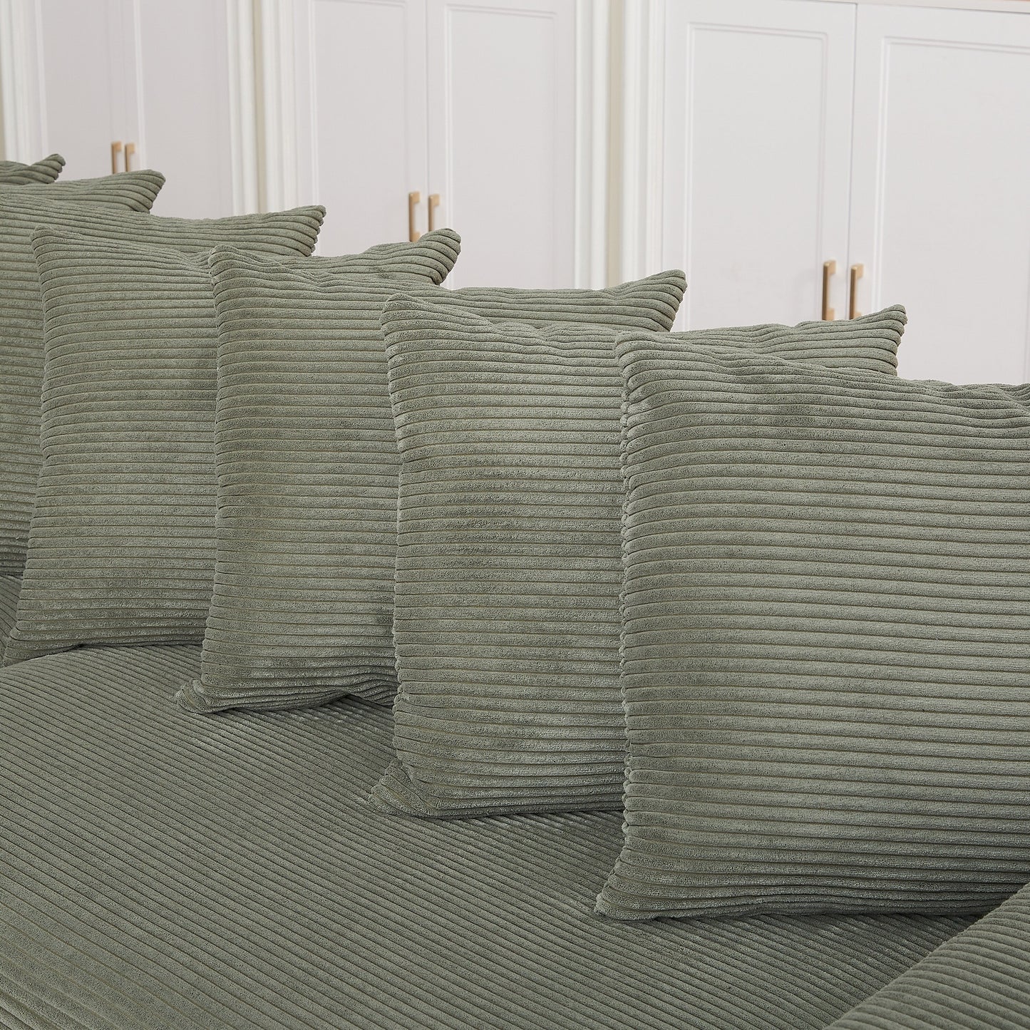 Canapé en L surdimensionné de 104 pouces en velours côtelé avec méridienne