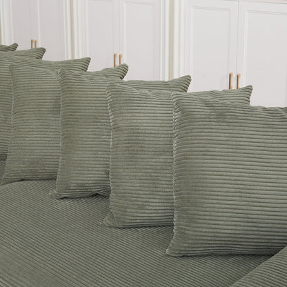 Canapé en L surdimensionné de 104 pouces en velours côtelé avec méridienne