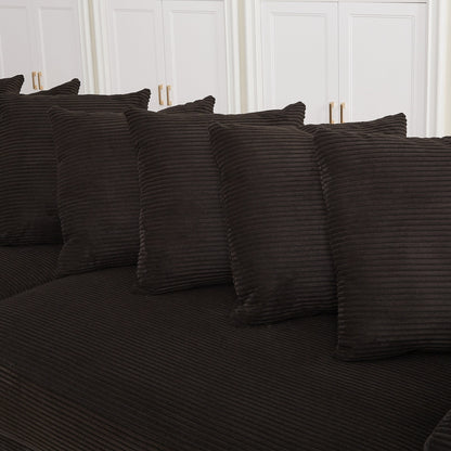 Canapé en L surdimensionné de 104 pouces en velours côtelé avec méridienne