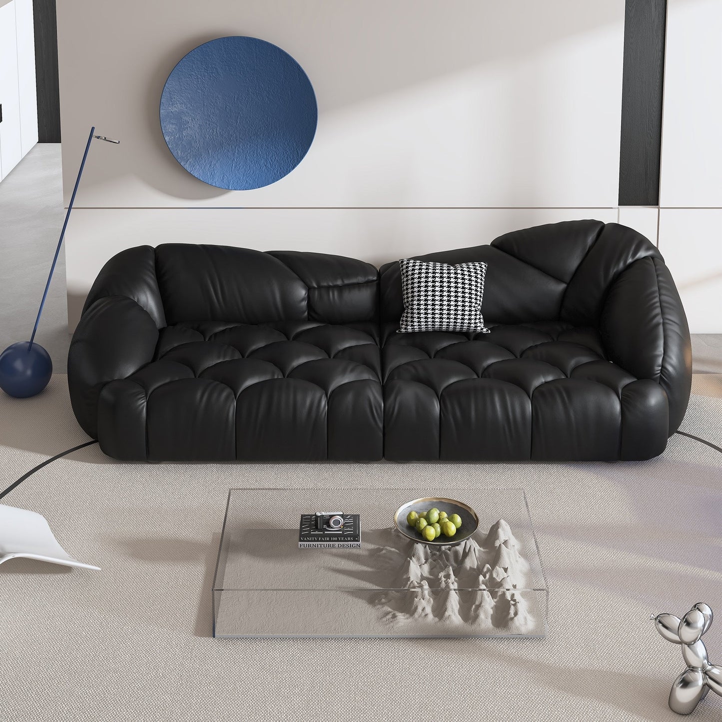 Canapé rembourré en cuir 104,3 - 104,3 x 45,3