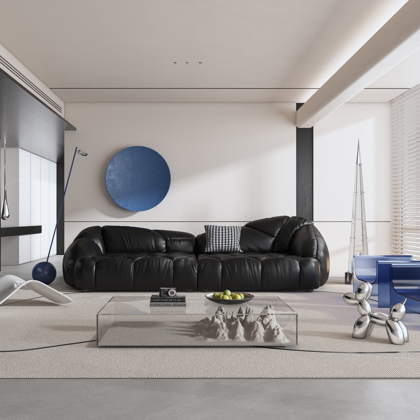 Canapé rembourré en cuir 104,3 - 104,3 x 45,3