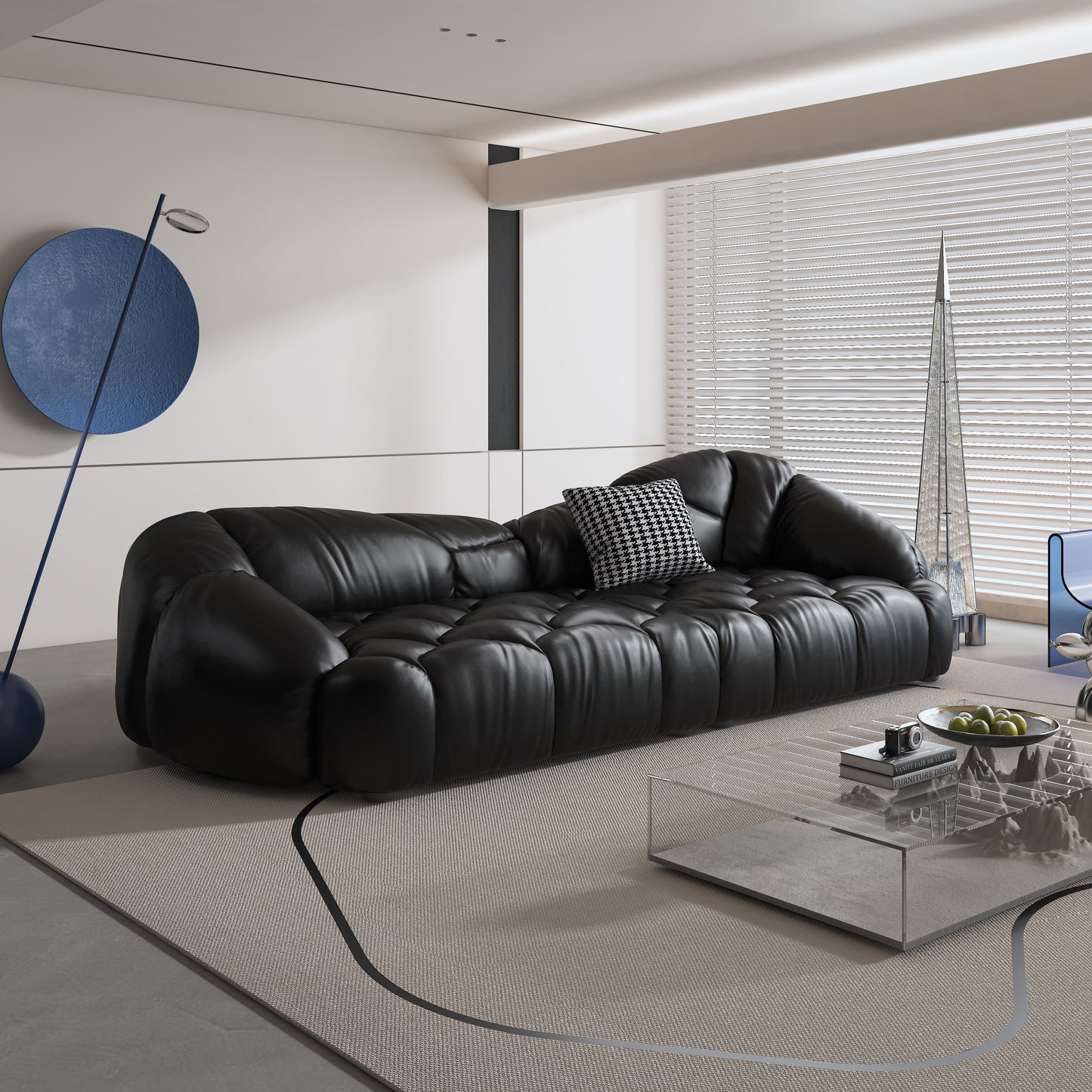 Canapé rembourré en cuir 104,3 - 104,3 x 45,3