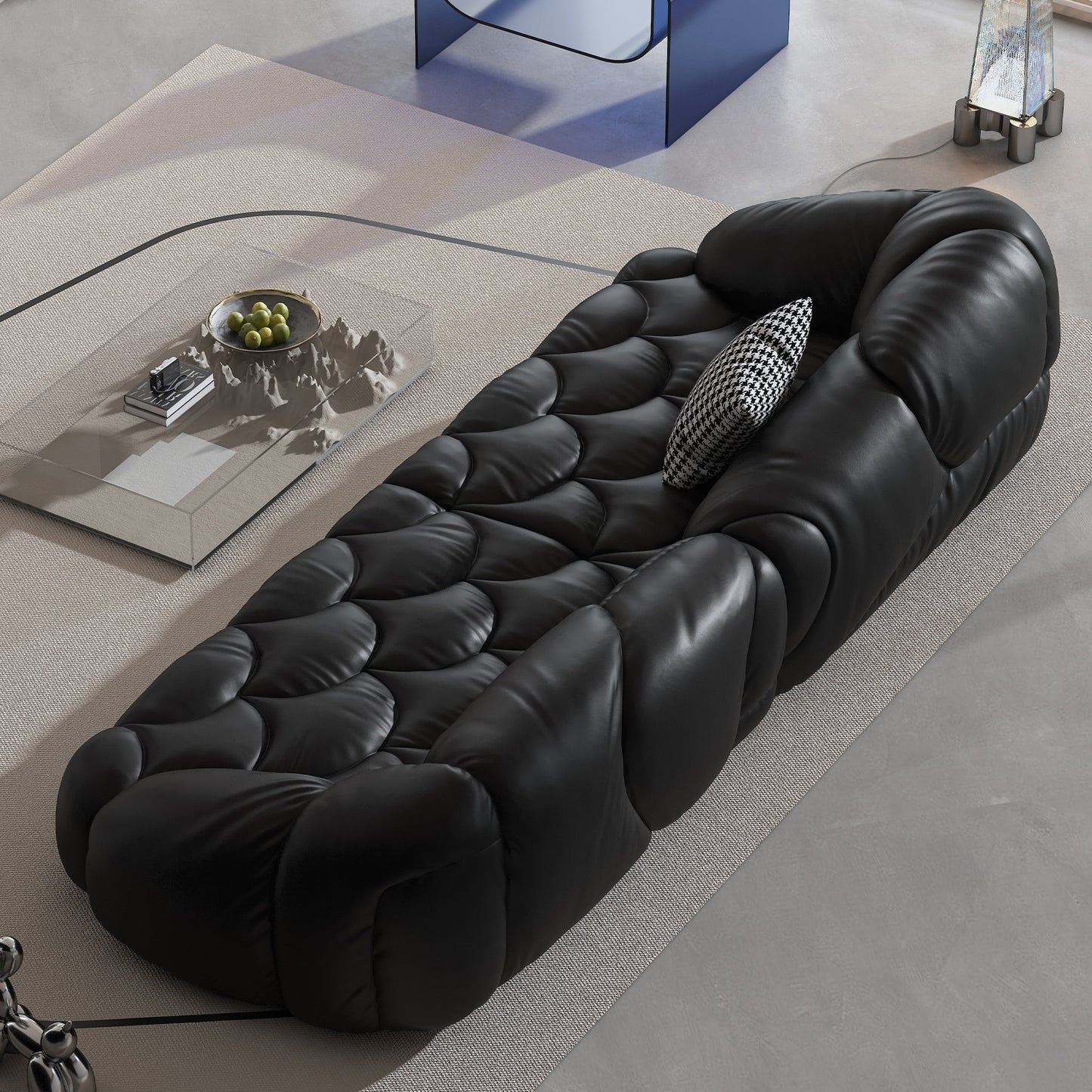 Canapé rembourré en cuir 104,3 - 104,3 x 45,3