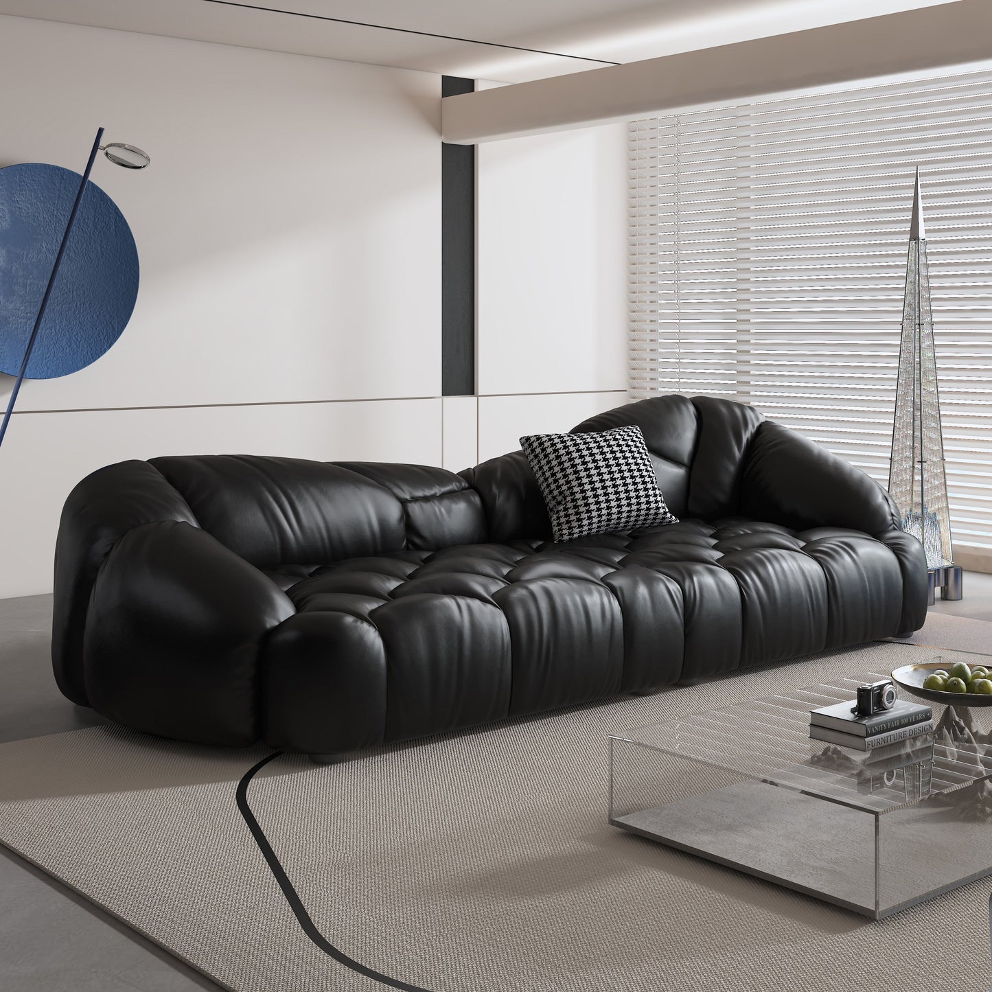 Canapé rembourré en cuir 104,3 - 104,3 x 45,3