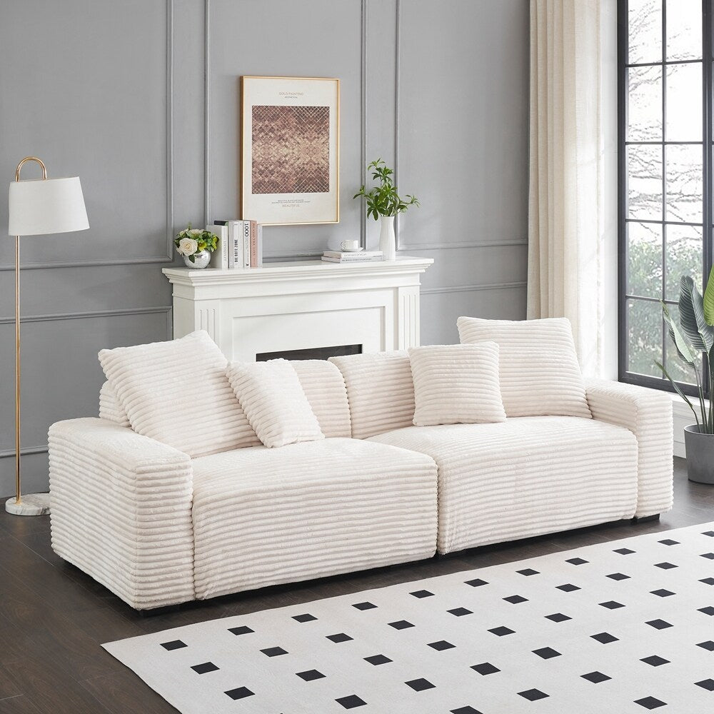 Grand canapé 4 places de 104,72 pouces avec 4 coussins décoratifs