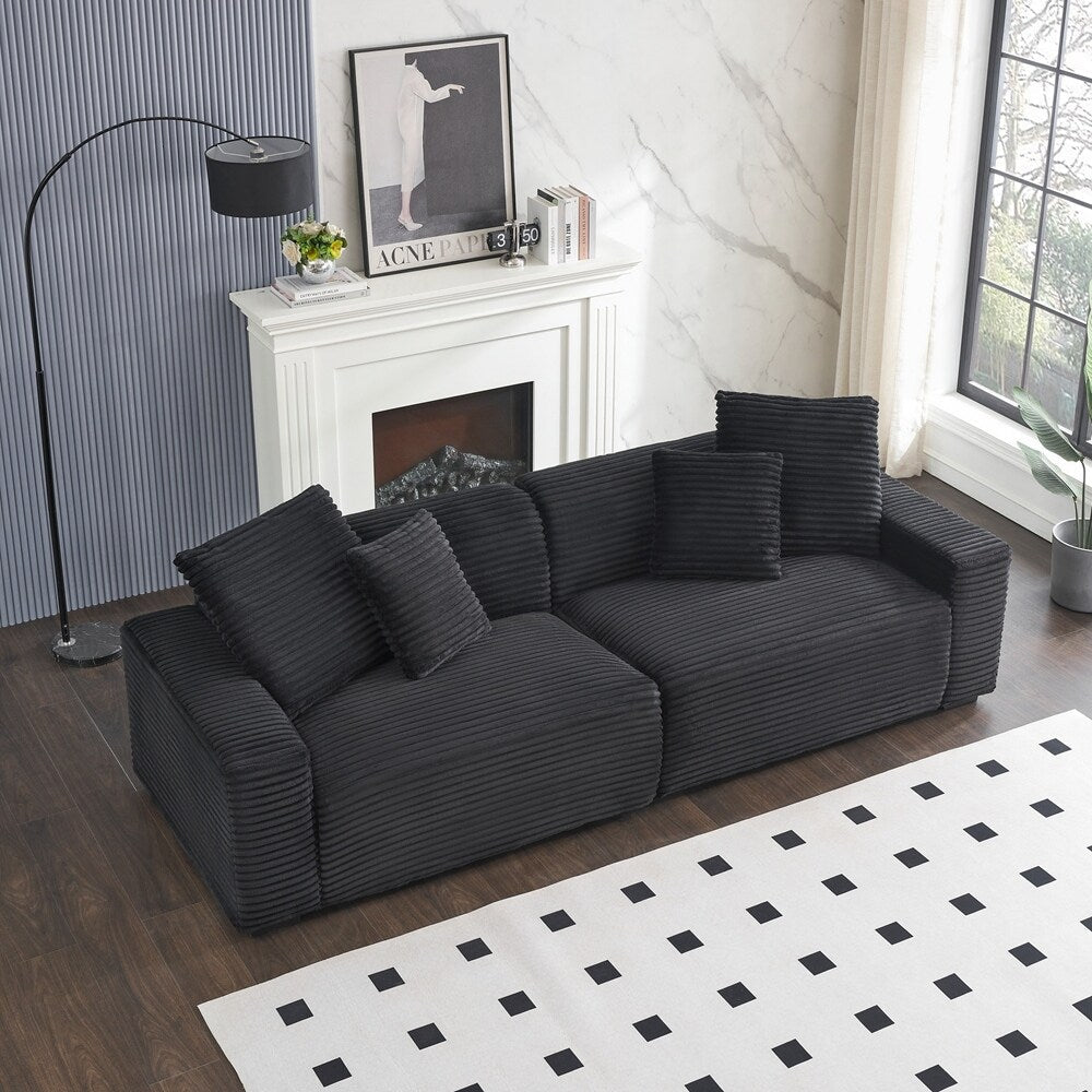 Grand canapé 4 places de 104,72 pouces avec 4 coussins décoratifs