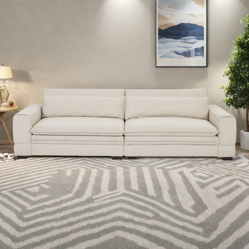 Canapé en tissu moderne du milieu du siècle avec pieds en bois massif 104.72