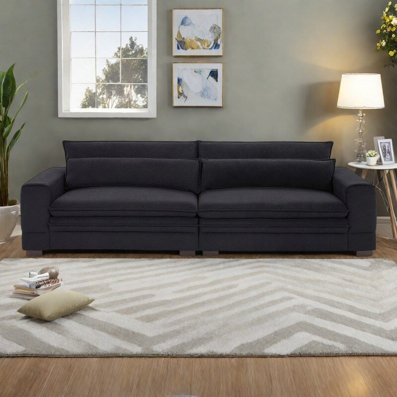 Canapé en tissu moderne du milieu du siècle avec pieds en bois massif 104.72