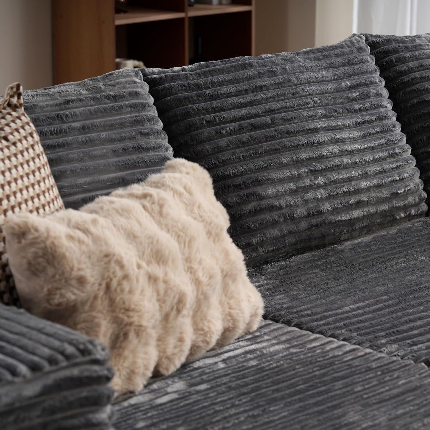 Canapé sectionnel Cloud en forme de L 104 - Canapé modulaire à assise profonde pour salon et chambre, sans assemblage