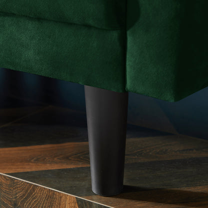 Canapé sectionnel réversible 3 places en velours de 106,7 po, convertible avec 2 oreillers, méridienne, angles réglables, pieds en plastique