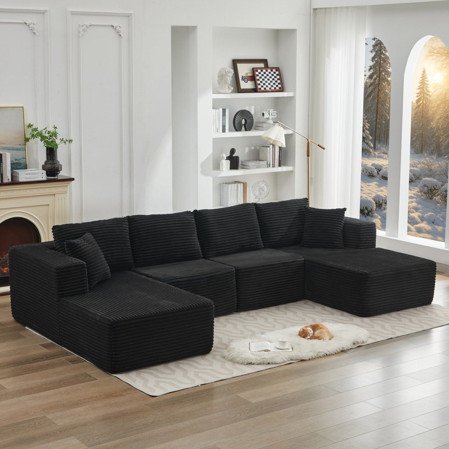 Canapé sectionnel Cloud 106, double chaise longue, canapé modulaire moderne à assise profonde pour salon, aucun assemblage requis