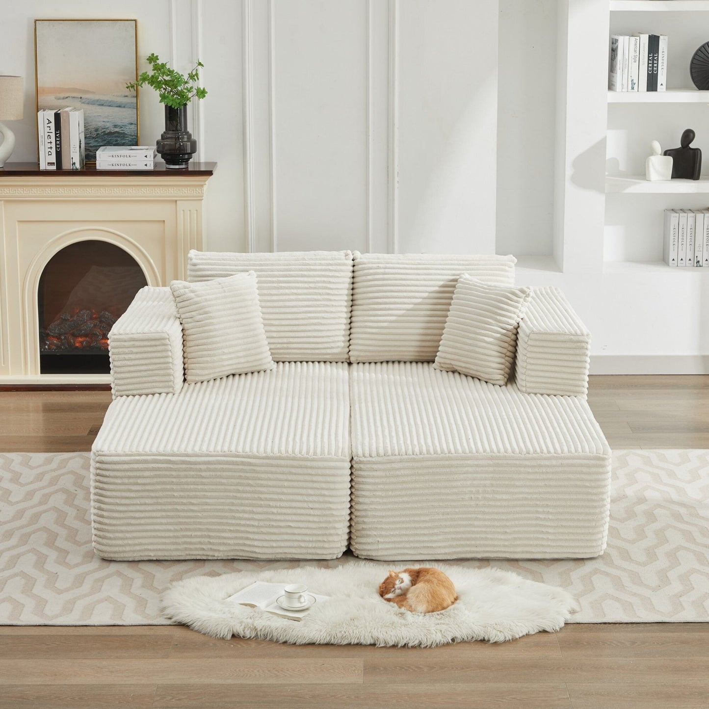 Canapé sectionnel Cloud 106, double chaise longue, canapé modulaire moderne à assise profonde pour salon, aucun assemblage requis